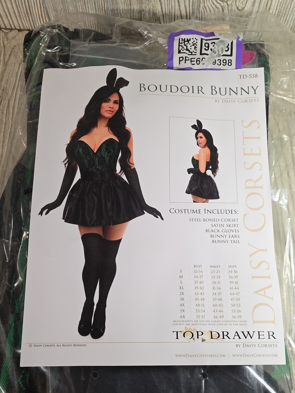 Daisy Corsets Top Drawer 5 PC Premium Boudoir Bunny Corset Costume Womens 4XL